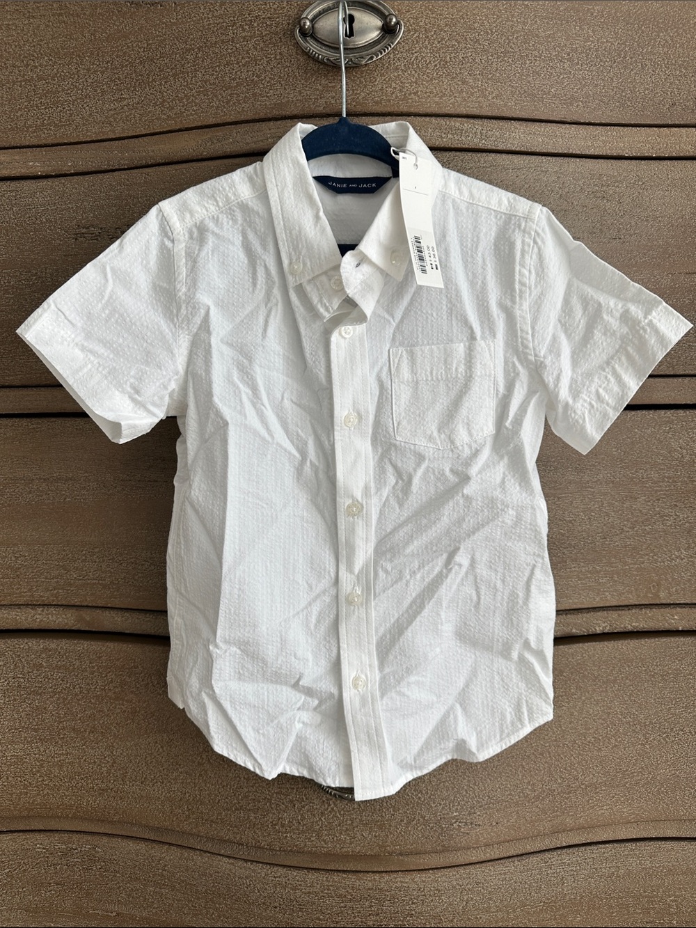 Janie and Jack White Short-Sleeve Button-Down Shirt Size 4